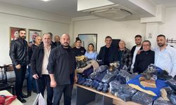 Köy okullarına bot ve mont desteği