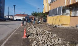 Gökçebey Yeni Mahalle’de Tretuvar Parke Çalışmaları Başladı