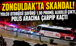 Zonguldak'ta Skandal! Yolcu Otobüsü Şoförü 1.90 Promil Alkollü Çıktı, Polis Aracına Çarpıp Kaçtı