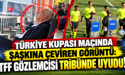 Zonguldak Kömürspor ile Düzcespor maçında maçın hakem gözlemcisinin uyukladığı anlar kamerada