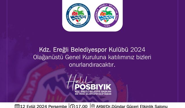 Kdz. Ereğli Belediyespor Kulübü Olağanüstü Kongreye Gidiyor