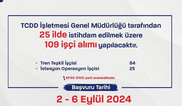 Zonguldak Dahil, 25 İlde 109 İşçi Alınacak!