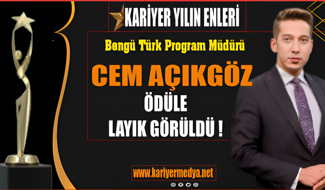 'Yılın Program Müdürü' ödülü başarılı programcı Cem Açıkgöz'e...