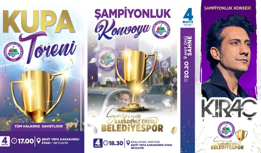 PAZAR GÜNÜ EREĞLİ’DE ŞAMPİYONLUK COŞKUSU VAR