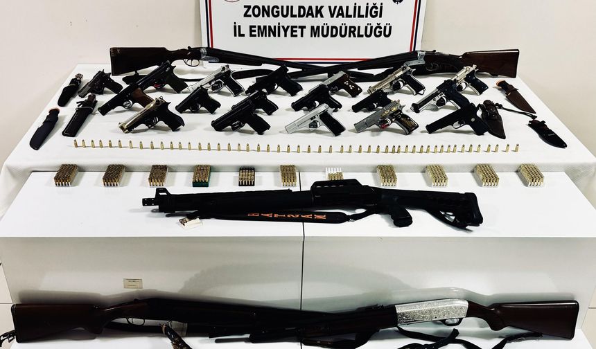 Zonguldak’ta Ruhsatsız Silah Ticareti Operasyonu: 13 Gözaltı, 5 Tutuklama
