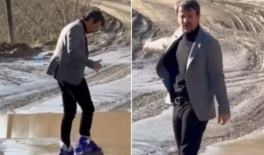 Milletvekili Çamur Yola Girdi: “Burada Adam Boğulur”