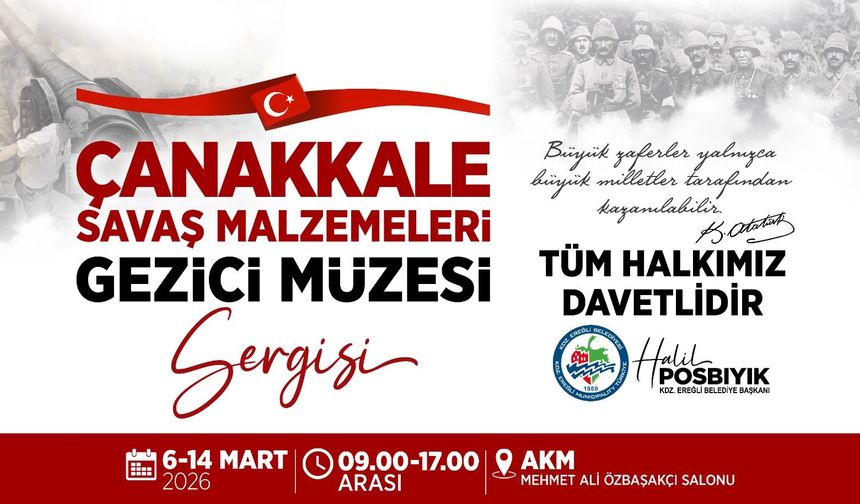 1915 ÇANAKKALE SAVAŞ MALZEMELERİ ESERLERİ KDZ. EREĞLİ'DE SERGİLENECEK