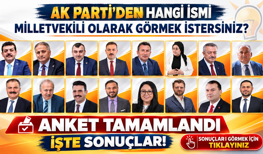 Anket Tamamlandı. Çağlayan’dan Rakiplerine Fark! AK Parti Anketinde İlk Üç Belli Oldu