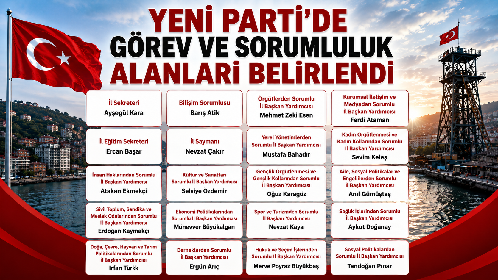 Yeni Parti Zonguldak’ta Görev Dağılımı Belli Oldu